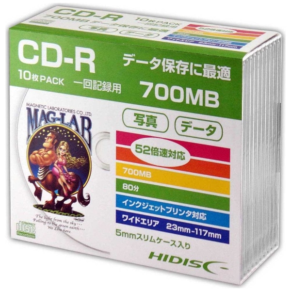 f[^pCD-R Hi-Disc HDCR80GP10SC [10 /700MB /CNWFbgv^[Ή]