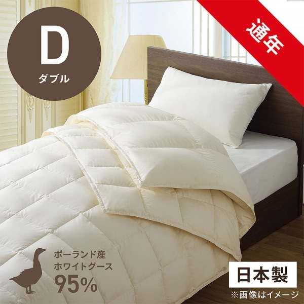 羽毛掛けふとん ポ−ラド産ホワイトグ−ス95% ダブルサイズ 2枚合羽毛