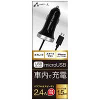mmicro USB/USBdnԍڗp[d{USB|[g 2.4A i1.5m/1|[gEubNjDKJ-24SP BK
