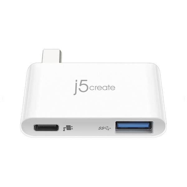 JCH349 USB-C → USB-C＋USB-A 変換ハブ ホワイト [バス＆セルフパワー /2ポート /USB 3.1 Gen2対応 /USB Power Delivery対応][JCH349]