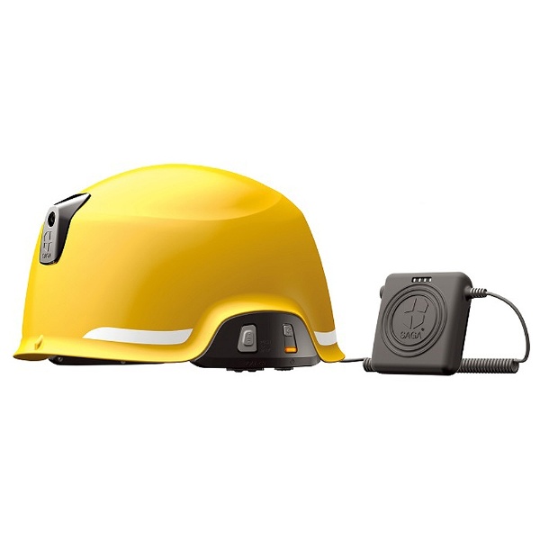 ヘルメット型防災用無線機ビーコン付/無線機搭載/FMラジオ受信機能  SAGA-D-B