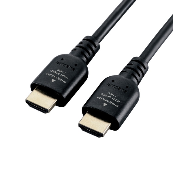 HDMIケーブル Premium HDMI 3m 4K 60P 金メッキ 【 TV プロジェクター 等対応】 (タイプA・19ピン - タイプA・19ピン) イーサネット対応 RoHS指令準拠 HEC ARC対応 ブラック ブラック BIC-HDMIP30BK [3m /HDMI⇔HDMI /スタンダードタイプ /イーサネット対応]