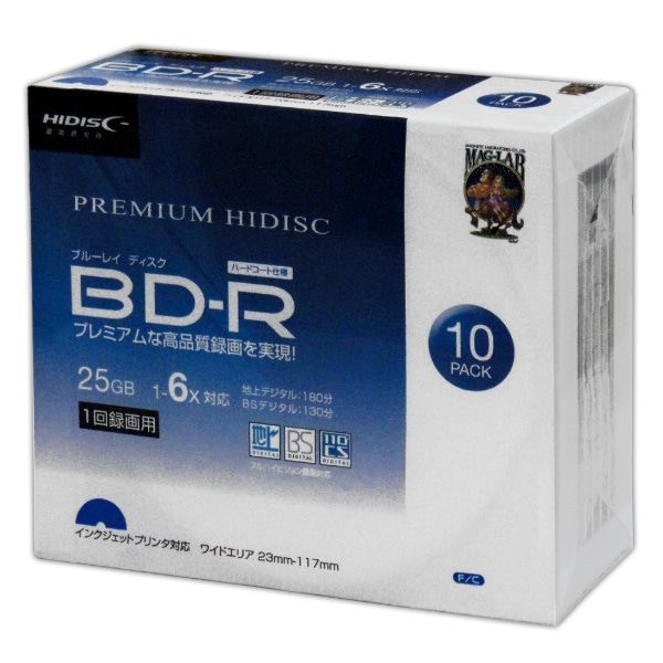 ^pBD-R PREMIUM HIDISC zCg HDVBR25RP10SC [10 /25GB /CNWFbgv^[Ή]