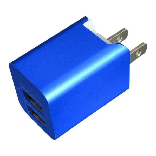 スマホ用USB充電コンセントアダプタ 2.4A PREMIUM ブルー BAC2U24SBL [2ポート]