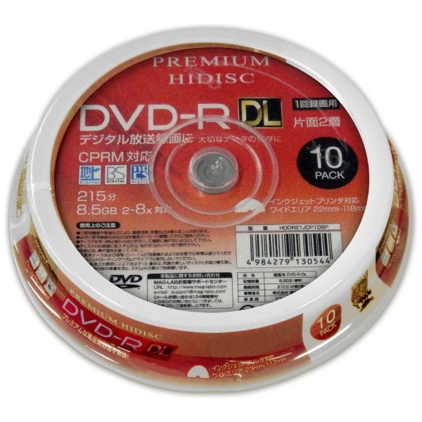 ^pDVD-R HDDR21JCP10SP [10 /8.5GB /CNWFbgv^[Ή]