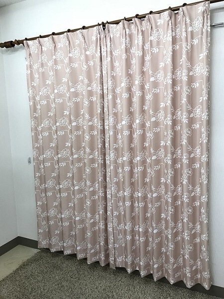 2枚組 ドレープカーテン ロージア(100×178cm/ピンク)