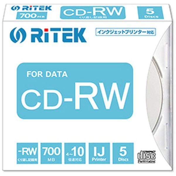 CD-RW700.PW5P A データ用CD-RW [5枚 /700MB /インクジェットプリンター対応]