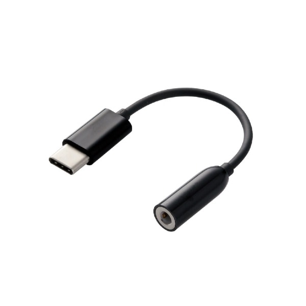 オーディオ変換プラグ [USB-C オス→メス φ3.5mm /0.05m] ブラック BK-C35BK