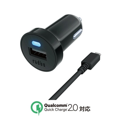 Z[d  Quick Charge 2.0Ή Car Charger + microUSB Cable RK-CCQ01K ubN