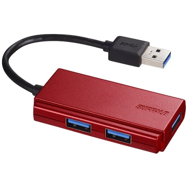 BSH3U108U3 USBハブ レッド [バスパワー /3ポート /USB3.0対応][BSH3U108U3RD]
