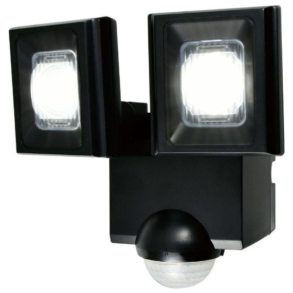 LEDセンサーライト 乾電池式 2灯 ELPA ブラック ESL-N112DC [白色 /乾電池式]