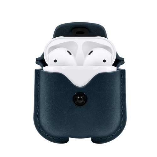 Twelve South AirSnap for AirPods - ディープティール  AirPods　本革　レザーケース　充電OK　落下防止 カラビナ付き　TWS-BG-000050