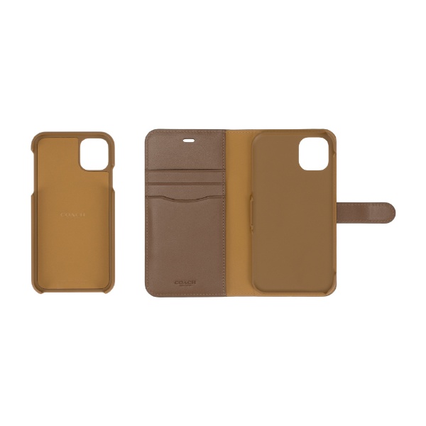 iPhone 11 6.1C`  R[` Coach WALLET P[X SADDLE Leather Folio CIPH-008-SDDL ThyïׁAOsǂɂԕiEsz