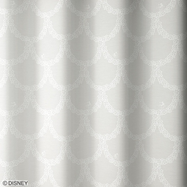 レースカーテン フラワーリース（100×176cm/ホワイト）