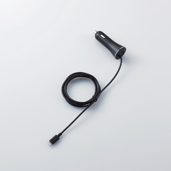 シガーチャージャー 150cm+USBAポート 4.8A インジケーター付 ブラック MPA-CCL02BK