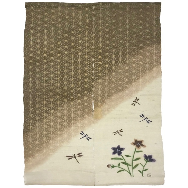 麻暖簾　麻の葉とんぼＢＲ　８５×１５０