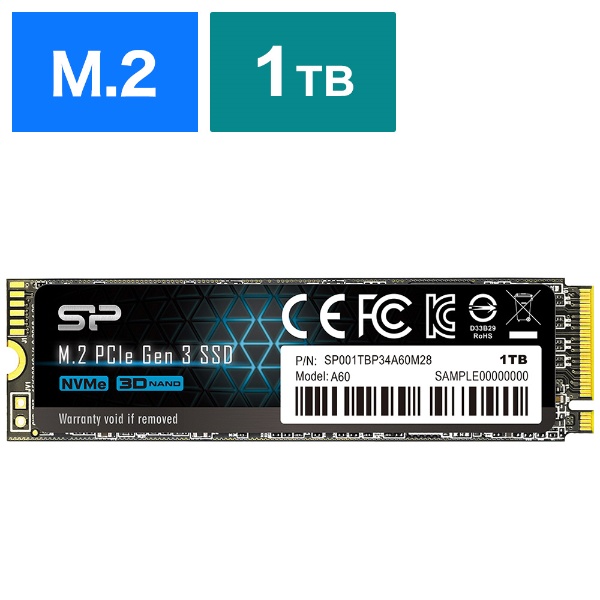 SP001TBP34A60M28 SSD PCI-Expressڑ PCIe Gen3×4 P34A60 [1TB /M.2]