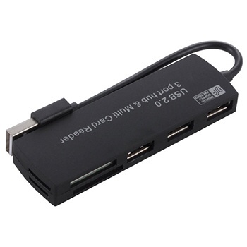 PC-SCRWH1-K 50in1マルチカードリーダー＋3ポートハブ ブラック [USB2.0]