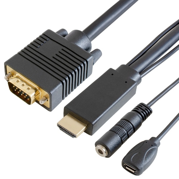 fϊP[u micro USBXd /3.5mm ubN GP-HDV15K-10 [HDMIVGA /1m]