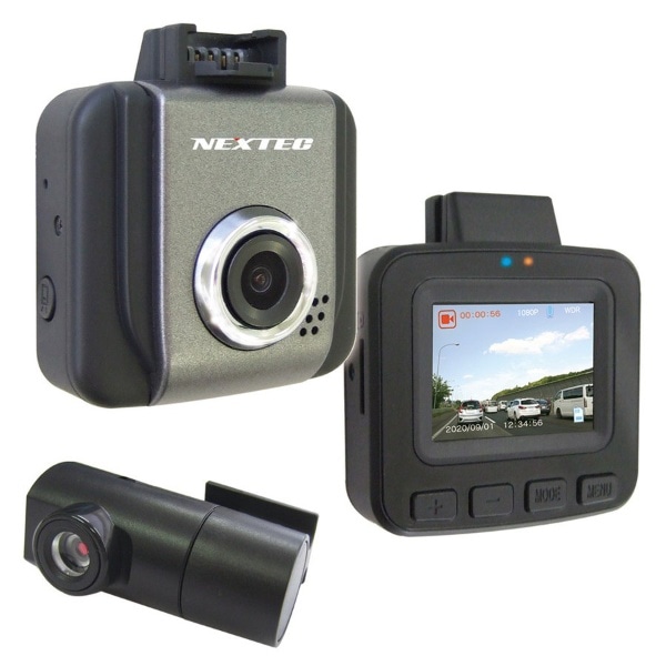 前後２カメラドライブレコーダー NEXTEC NX-DRW22E [前後カメラ対応 /Full HD（200万画素） /セパレート型]