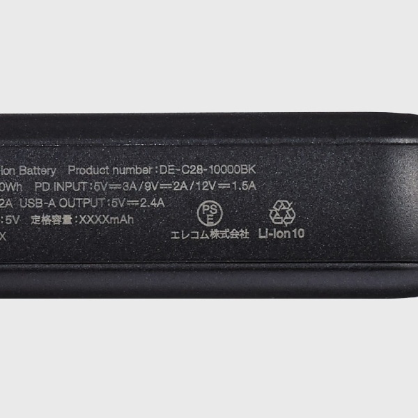 USB PD20WoCobe[iC×1+A×1j 10000mAh tP[uF 0.1m ubN DE-C28-10000BK [USB Power DeliveryΉ /2|[g]