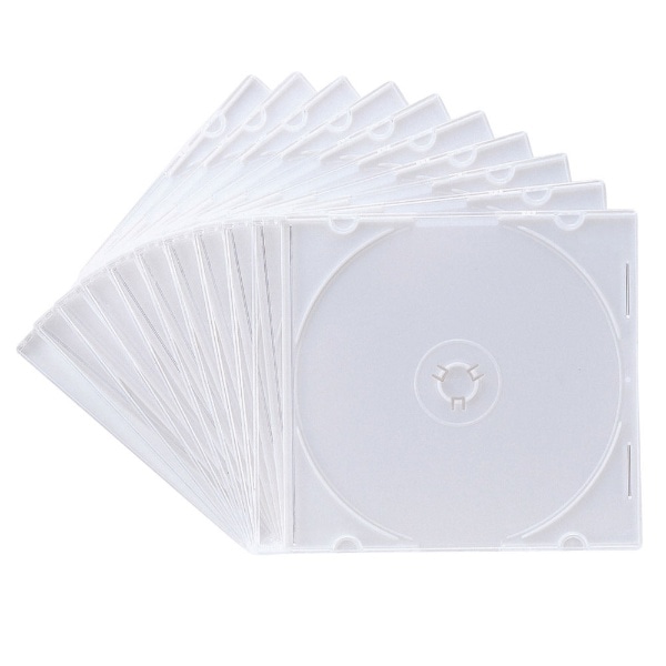 Blu-ray/DVD/CD対応 プラケース スリムタイプ 1枚収納×10 ホワイト FCD-PU10MWN