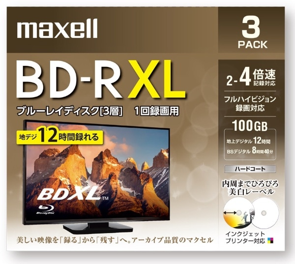 ^pBD-R XL 100GB 3 BRV100WPE.3J BRV100WPE.3J [3 /100GB /CNWFbgv^[Ή]