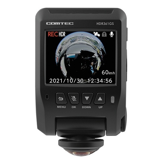 GPS+360°カメラ搭載 高性能ドライブレコーダー HDR361GS [スーパーHD・3M（300万画素） /一体型]