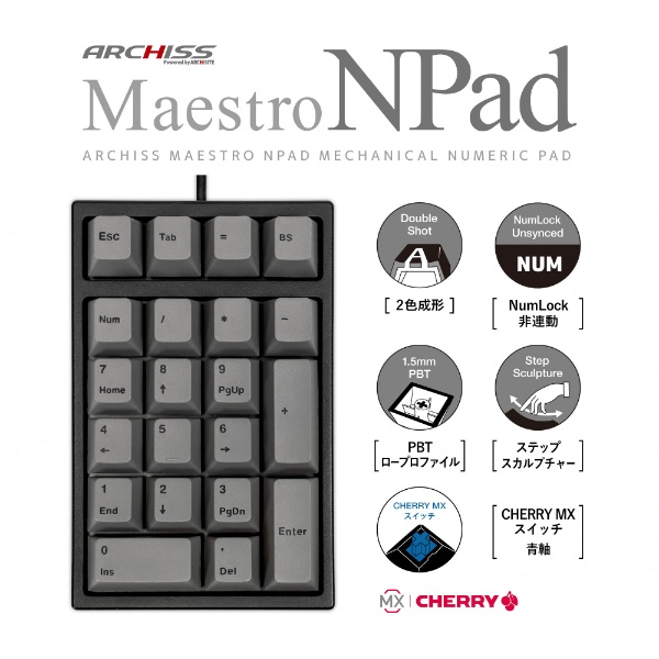 eL[ Maestro NPad(CHERRY MX EWindows11Ή) AS-TKM21/CGB [L /USB]