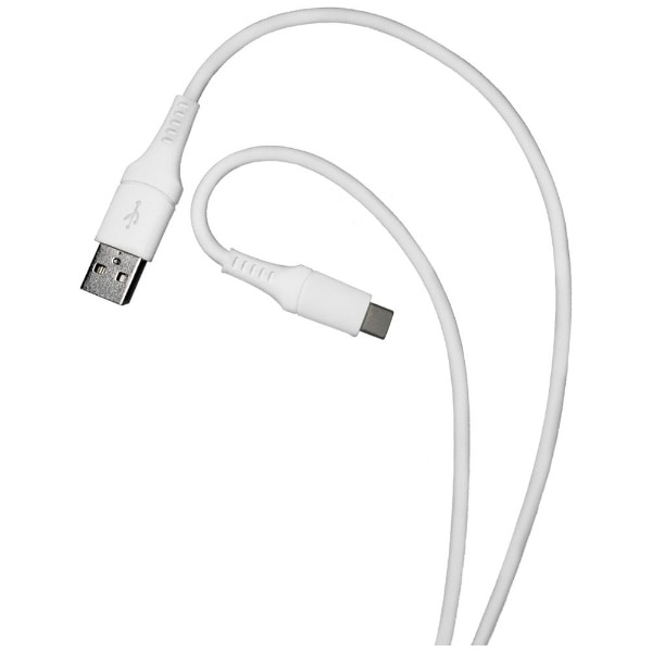 USB Type-A to Type-C シリコーンケーブル ホワイト OS-UCS1AC100WH [1.0m]