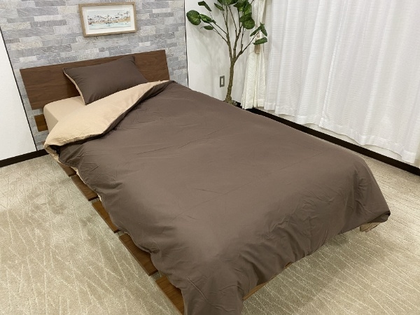 【ベッド用寝具3点セット カバー付き】すぐに使えるベッド用寝具6点セット（シングルサイズ/ブラウン）