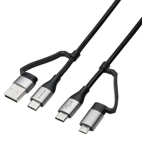 4in1 USBP[u/USB-A+USB-C/Micro-B+USB-C/USB Power DeliveryΉ/1.0m ubN MPA-AMBCC10BK