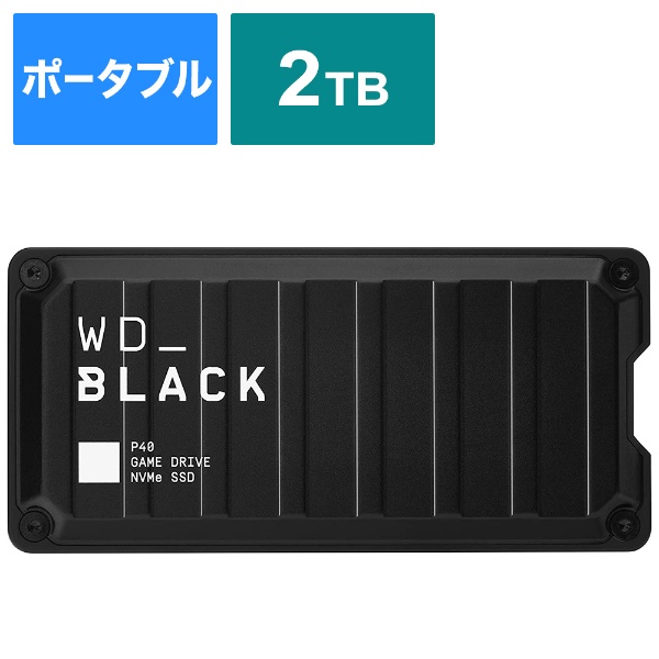 WDBAWY0020BBK-JESN OtSSD USB-C{USB-Aڑ Q[p WD_BLACK P40(Mac/Windows11Ή) [2TB /|[^u^]