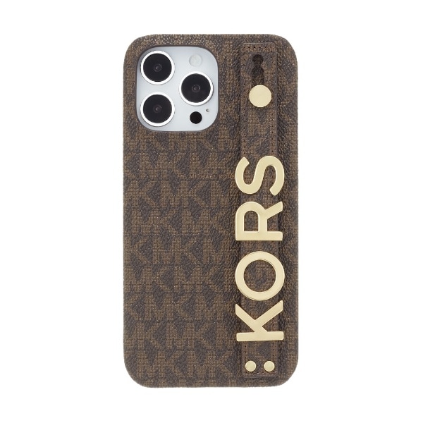MICHAEL KORS - Slim Wrap Case Stand & Ring for iPhone 14 Pro Max 3 [ Brown ] MICHAEL KORS }CP@R[X