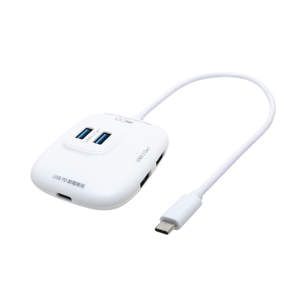 UDS-HH01P/WH USB-C → USB-C＋USB-A 変換ハブ (iPadOS/Mac/Windows11対応) ホワイト [バスパワー /5ポート /USB 3.1 Gen1対応 /USB Power Delivery対応]