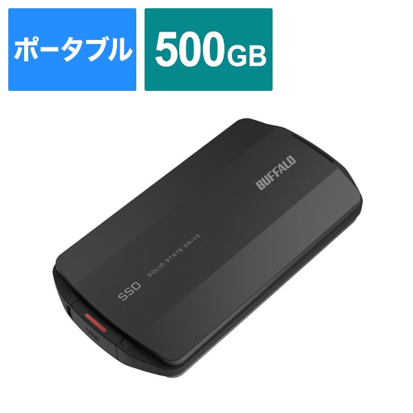 SSD-PHP500U3-BA OtSSD USB-C{USB-Aڑ PS5/PS4Ή(Chrome/Mac/Windows11Ή) ubN [500GB /|[^u^]