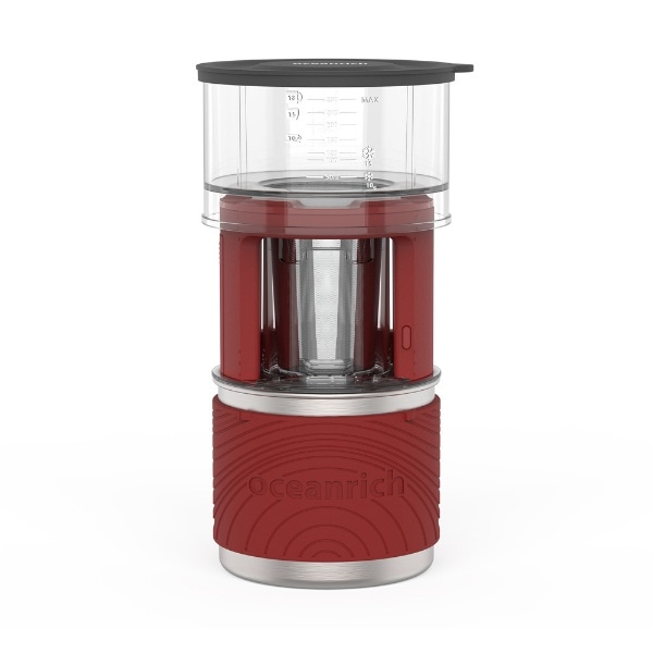 UQ-ORX7BL 360度電動回転ドリッパー・マグカップセット oceanrich X7シリーズ コーヒー/煎茶 ハイブリッドモデル Red Red UQ-ORX7RD