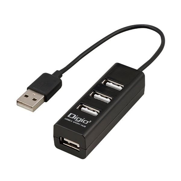 UH-2604BK USB-Anu 0.15m(Chrome/Mac/Windows11Ή) ubN [oXp[ /4|[g /USB2.0Ή]