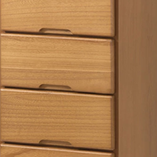 天然木スリムチェスト 7段 [ブラウン] タイル付き 木製 チェスト 完成