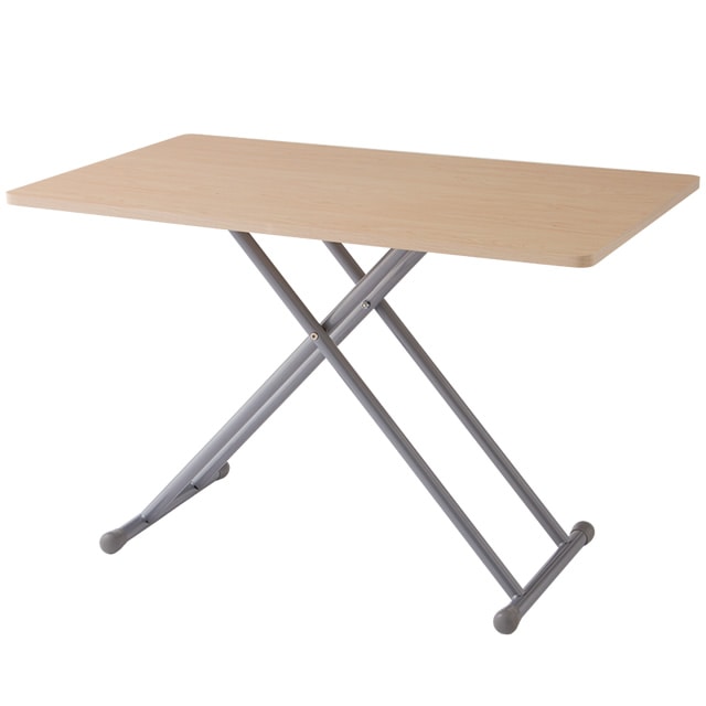 木製昇降式フリーテーブル [ライトブラウン] リフティングテーブル