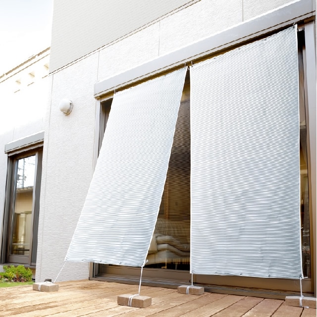 お洒落な遮熱アルミすだれ S字フック付き 日本製 タープ メッシュ Uvカット 断熱 遮光 省エネ 日よけ 目隠し シェード 節電対策 送料無料 ホワイト ホワイト Liveit トップページ Jre Mall