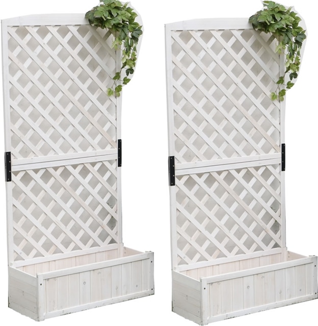 天然木 ラティスフェンス 2個組 ホワイト ラティス 目隠し 格子 フェンス 木製 プランター ラティス付き プランターボックス ガーデニング エクステリア ホワイト Liveit トップページ Jre Pointが 貯まる 使える Jre Mall 天然木 ラティスフェンス 2個組 ホワイト ラティス 目隠し 格子 フェンス 木製 プランター ラティス付き プランターボックス ガーデニング エクステリア ホワイト Liveit トップページ Jre Pointが 貯まる 使える Jre Mall