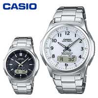 CASIO カシオ 腕時計 ソーラー 電波時計 メンズ ワンプッシュ三つ折れ式中留 メタルバンド ネオブライト 樹脂ガラス 5気圧防水 WVA-M630D 送料無料 [ホワイト]