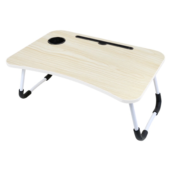 折りたたみガジェットテーブル [ホワイト] 軽量 折りたたみテーブル ローテーブル ベッドテーブル ソファーテーブル ドリンクホルダー付き スマホ/タブレットホルダー付き