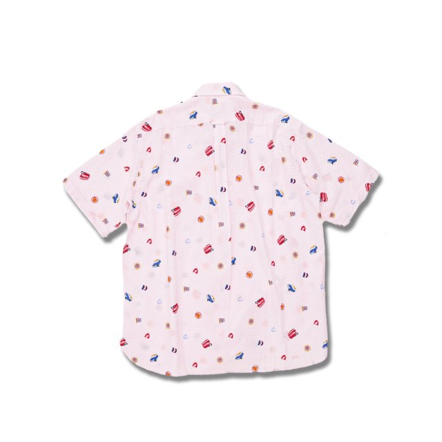 大きいサイズ】ポロ/POLO リップル小紋プリント ボタンダウン半袖