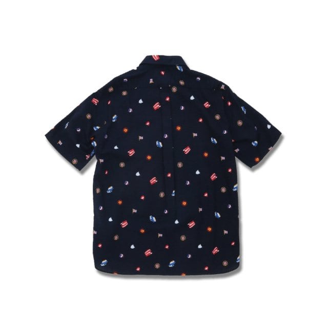 大きいサイズ】ポロ/POLO リップル小紋プリント ボタンダウン半袖