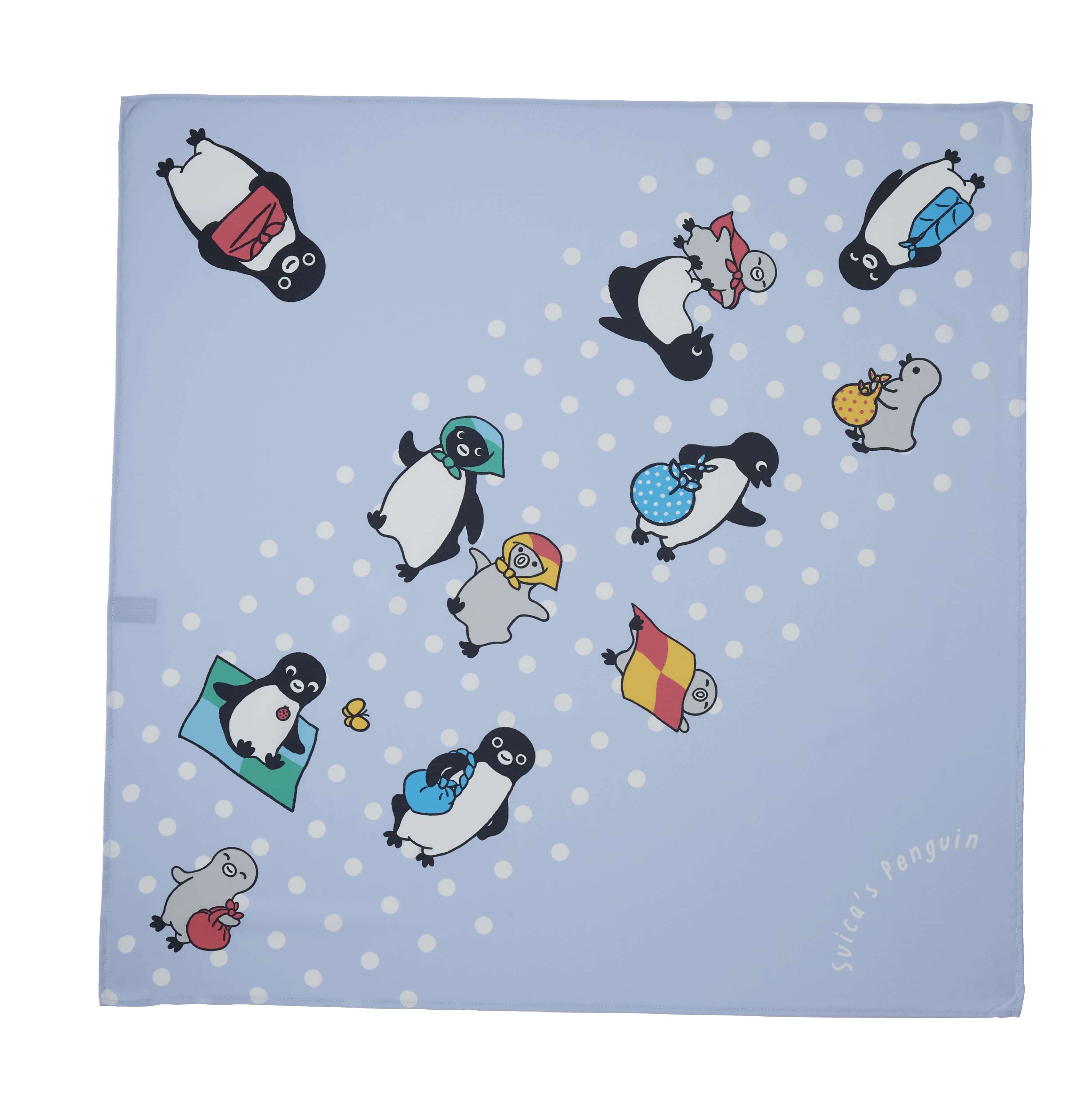 【硬券マグネット付】【Suicaのペンギン】風呂敷 ブルー