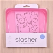 【stasher（スタッシャー）】シリコーンバッグ サンドイッチ（Mサイズ） プラム＆ピンク