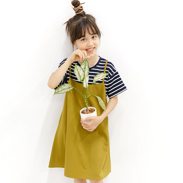 子供服 レイヤード風ワンピース キッズ 女の子 白グレーボーダー ブルーグレー 140cm 140cm 白グレーボーダー ブルーグレー 子供服bee Jre Pointが 貯まる 使える Jre Mall