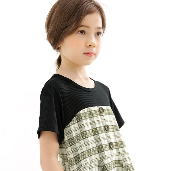 子供服 ドッキングワンピース キッズ 女の子 ブラック 130cm(130cm ブラック): 子供服Bee | JRE POINTが「貯まる